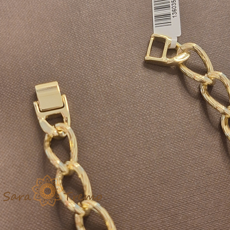 Bratara Ancora – unisex, placata aur 14K, zale ovale texturate, 21 cm [2]