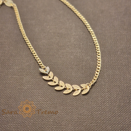 Bratara Daphne – placata aur 18K, 20+5 cm, frunzulite, Brazilia [1]