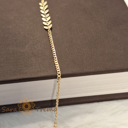 Bratara Daphne – placata aur 18K, 20+5 cm, frunzulite, Brazilia [4]
