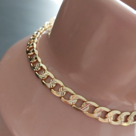 Bratara barbateasca placata cu aur model nou Amos - 21 cm [0]