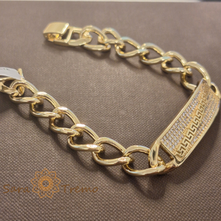 Bratara Helios – placata aur 14K, cu plăcuță decorată, 20 cm [2]