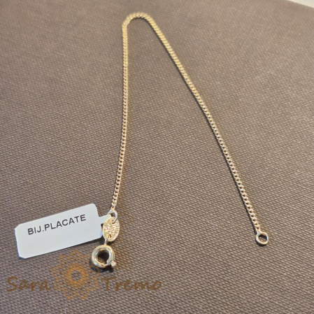 Bratari - Brățară clasică placată cu aur 18K, model cu zale strânse, 19 cm