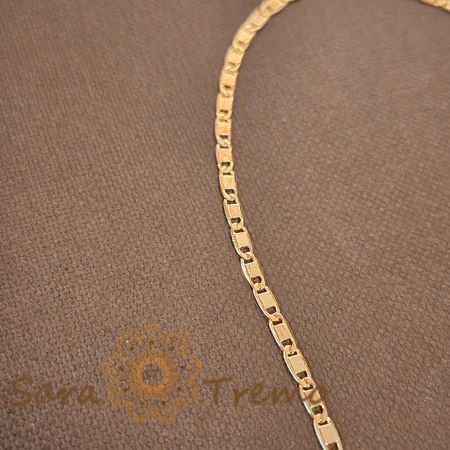 Brățară clasică unisex placată cu aur 18K, model cu plăcuțe - 19 cm [1]