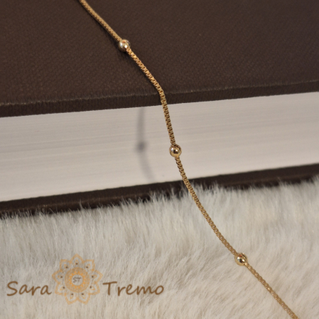 Bratara cu bilute 19 cm placata cu aur Poetry SaraTremo [3]