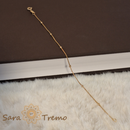 Bratara cu bilute 19 cm placata cu aur Poetry SaraTremo [2]