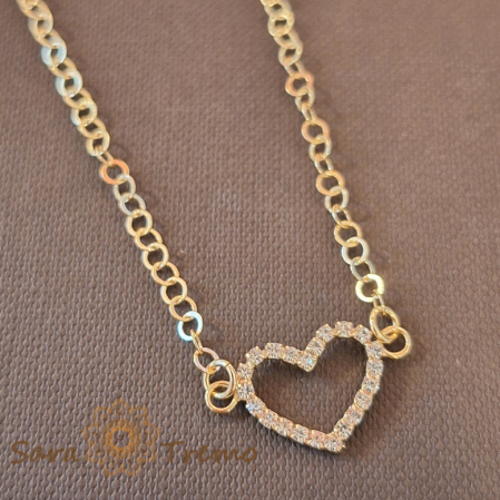 Bratara cu charm inimioara placata cu aur Selfie - 19-24 cm [1]
