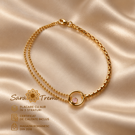 Brățară Rosé Orbit cu cristal roz, aur 18K | SaraTremo [2]