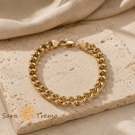 Brățară unisex Kael, placaj triplu cu aur 14K, 20 cm [1]