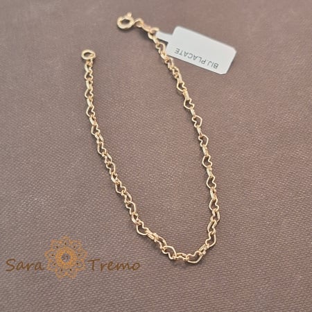 Bijuterii placate cu aur - Brățara „Cuore d’Oro” – inimi din aur, grație și iubire