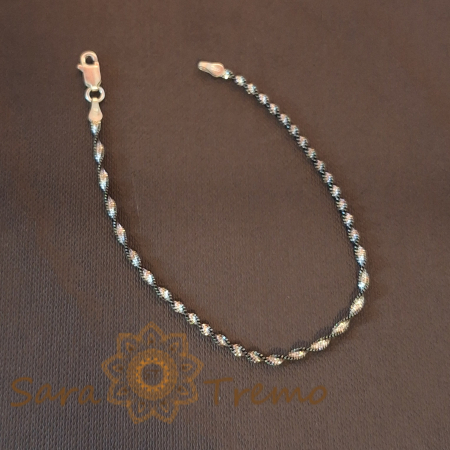 Bratari din argint - Bratara din argint impletita cu rodiu Rhodium
