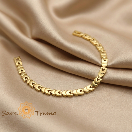 Bijuterii placate cu aur - Brățară unisex Nereo, placaj triplu cu aur 14K, 19 cm