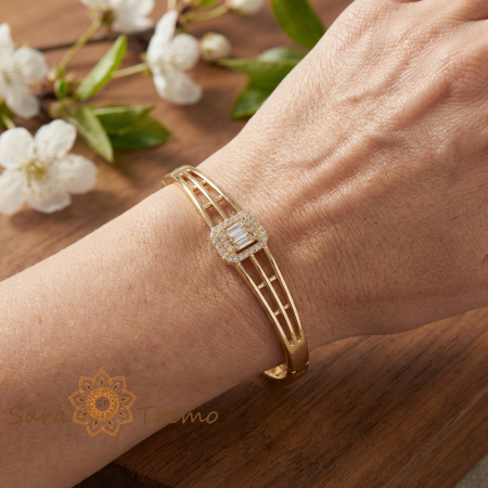 Bratara Regal Essence – Bratara fixa placata cu aur 14K cu zirconia albe [2]