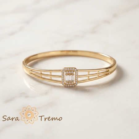 Bratari - Bratara Regal Essence – Bratara fixa placata cu aur 14K cu zirconia albe