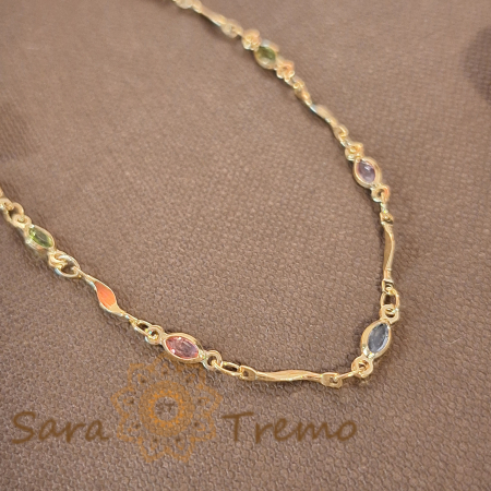 Brățară elegantă pentru femei, placată cu aur 18K, cristale zirconia - 19 cm, 19 cm