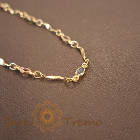 Brățară elegantă pentru femei, placată cu aur 18K, cristale zirconia - 19 cm [2]