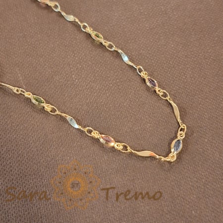 Brățară elegantă pentru femei, placată cu aur 18K, cristale zirconia - 19 cm [3]