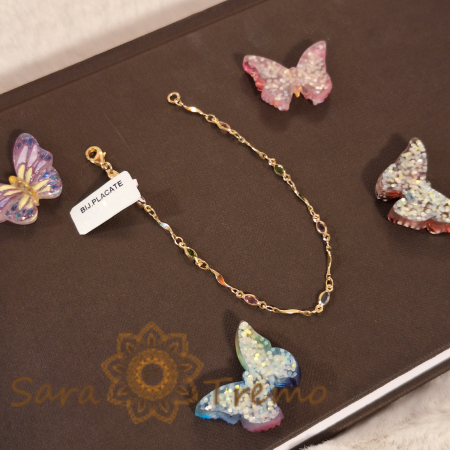 Brățară elegantă pentru femei, placată cu aur 18K, cristale zirconia - 19 cm [4]