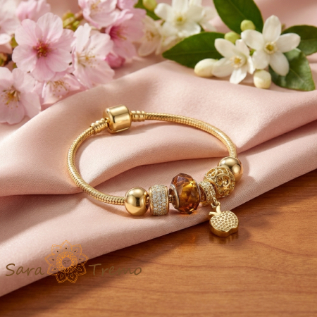 Bratara Povestea Mea – Bratara dama cu charms placata cu aur 14K [1]