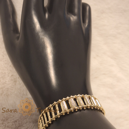 Bratara Imperiala – placata aur 14K, design geometric, 19 cm [1]