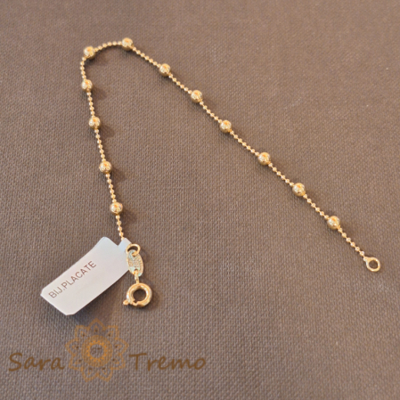 Bratara fina cu bilute placata cu aur Lizette - 19 cm [0]