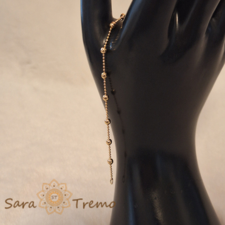 Bratara fina cu bilute placata cu aur Lizette - 19 cm [5]