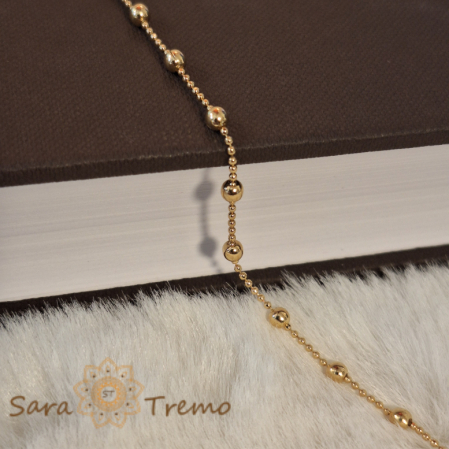 Bratara fina cu bilute placata cu aur Lizette - 19 cm [3]