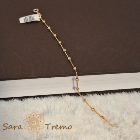 Bratara fina cu bilute placata cu aur Lizette - 19 cm [2]