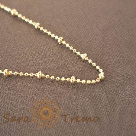 Bratara fina placata cu aur model cu bilute Serias - 18 cm [1]