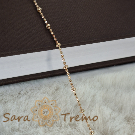 Bratara fina placata cu aur model cu bilute Serias - 18 cm [6]