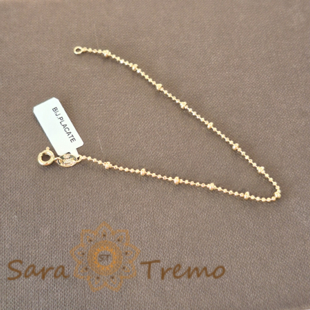 Bratara fina placata cu aur model cu bilute Serias - 18 cm [0]