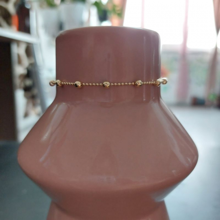 Bratara fina placata cu aur model cu bilute Serias - 18 cm [5]