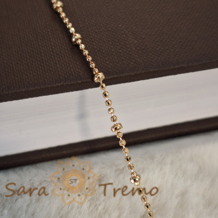 Bratara fina placata cu aur model cu bilute Serias - 18 cm [7]