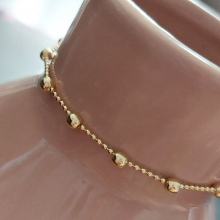 Bratara fina placata cu aur model cu bilute Serias - 18 cm [4]