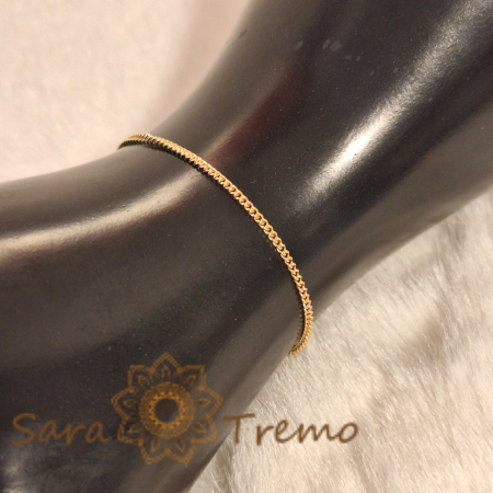 Brățară fină unisex placată cu aur 18K, model clasic cu zale înșiruite [3]