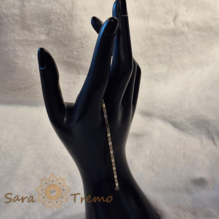 Brățară finuță placată cu aur 18K, model plăcuțe 1 cu 1, 18 cm [5]