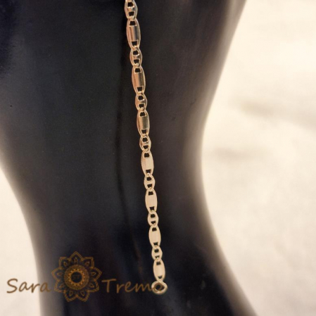 Brățară finuță placată cu aur 18K, model plăcuțe 1 cu 1, 18 cm [6]