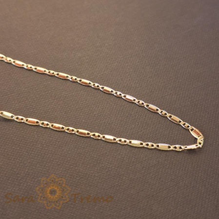 Brățară finuță placată cu aur 18K, model plăcuțe 1 cu 1, 18 cm [1]