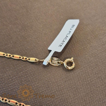 Brățară finuță placată cu aur 18K, model plăcuțe 1 cu 1, 18 cm [2]