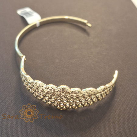 Bratara fixa aurie model floral placata cu aur 14K [4]