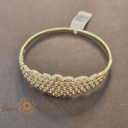 Bratara fixa aurie model floral placata cu aur 14K [1]