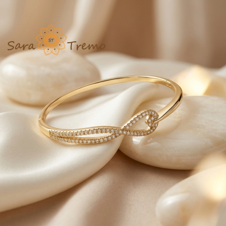 Bratara Infinitul Elegantei – Bratara fixa placata cu aur 14K cu zirconia [1]