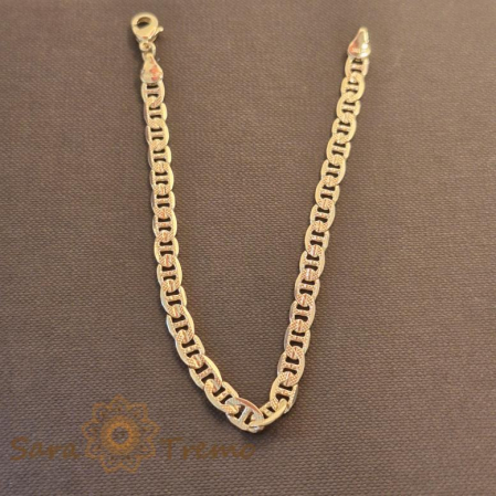 Brățară groasă și masivă placată cu aur 18K, unisex, 21 cm [0]