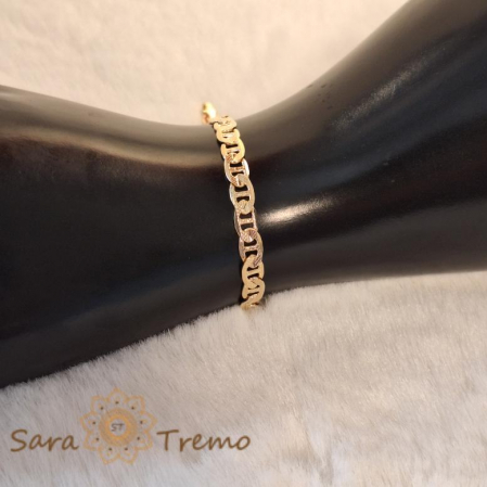 Brățară groasă și masivă placată cu aur 18K, unisex, 21 cm [5]