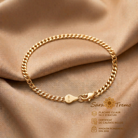 Bratari - Brățară Imperial Unisex 3 mm, aur 18K Brazilia | SaraTremo