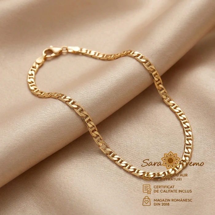 Bratari - Brățară Imperial Unisex 3 mm, aur 18K Brazilia | SaraTremo
