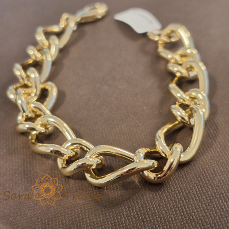 Bratara Bolda – unisex, placata aur 14K, zale mari, reglabila 21 cm [2]