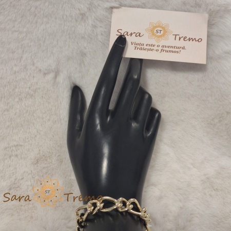 Bratara Bolda – unisex, placata aur 14K, zale mari, reglabila 21 cm [3]