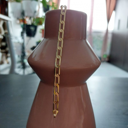 Bratara lata pentru barbati placata cu aur Cesarre - 19 cm [6]