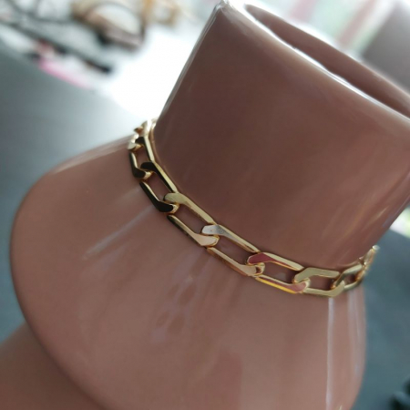 Bratara lata pentru barbati placata cu aur Cesarre - 19 cm [5]