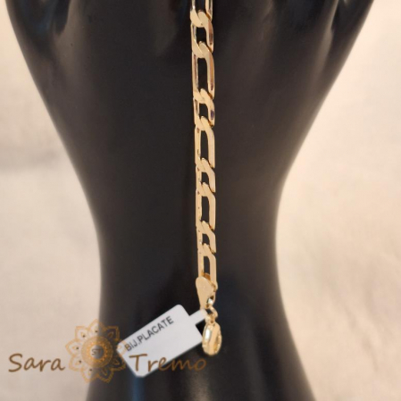 Brățară lată și masivă placată cu aur 18K, 22 cm [5]